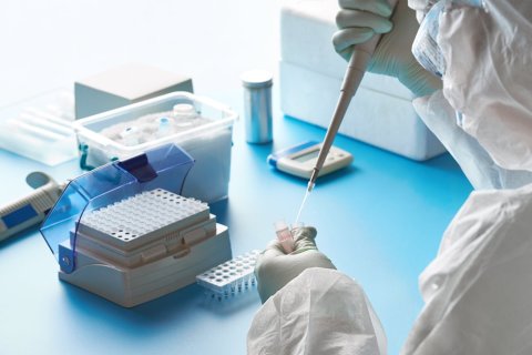 Lab researching collecting testing samples